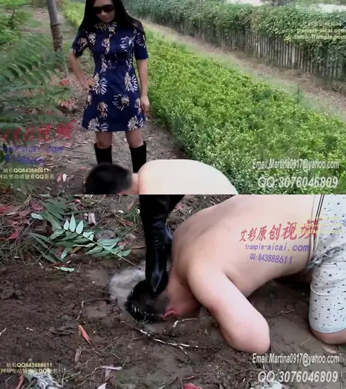 叮叮-户外高跟鞋踩踏狗头脏水洗脸窒息