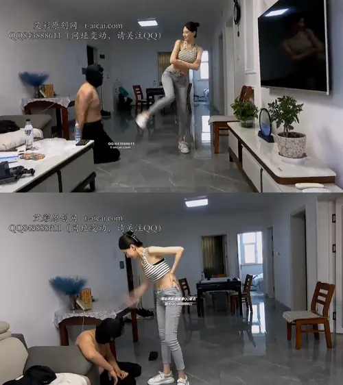 艾琳-175运动鞋暴力踢踹狠跺狗头藤条狂抽