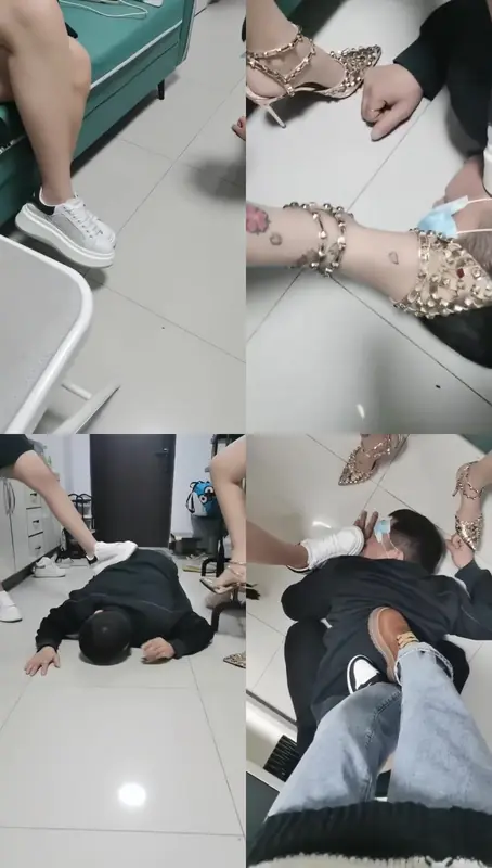 文文文文-素人第一次25分钟3S素人靴子+高跟+小白鞋踩狗奴虐舌闻白袜转胯