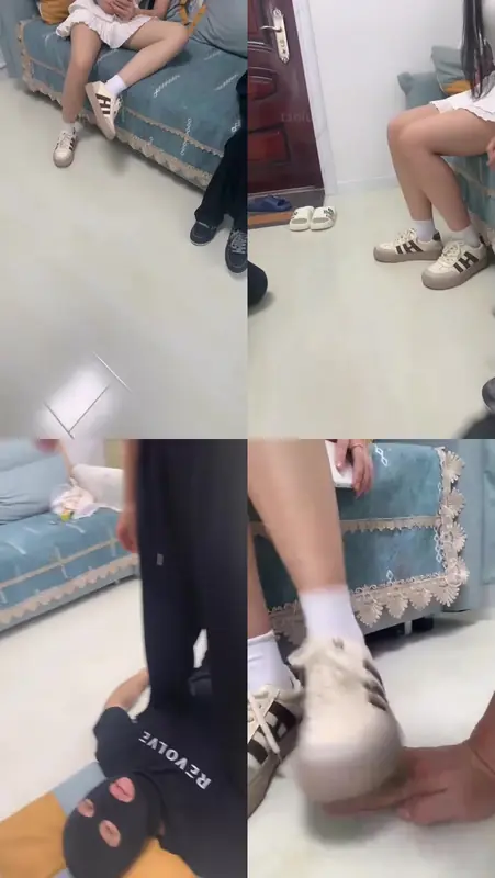 精神小妹-踩手窒息+花式耳光