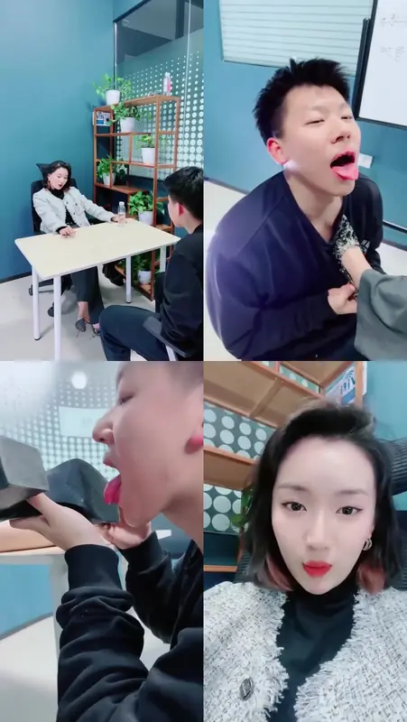 潘妮女王-白领惩罚下属鞭子抽脚碾压狗脸拧耳朵