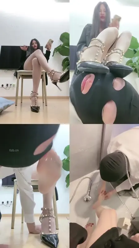甜一甜依-铆钉高跟肉丝跪舔虐乳