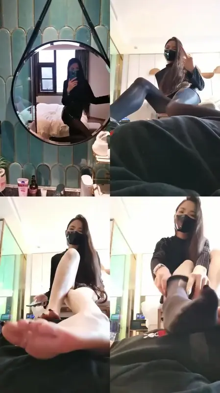 皮皮S-沉浸式调_油亮黑丝暴力足踩废物