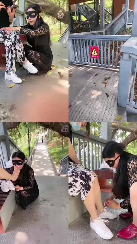 丹祖宗-户外公园遛母狗被大叔发现扫地大爷旁观户外玩女奴，按摩舔鞋底，鞋窝除臭，咀嚼嘴洗棉袜41分钟