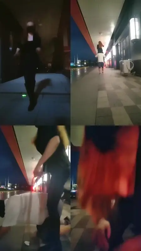 魔鬼天使-深夜户外走廊遛狗