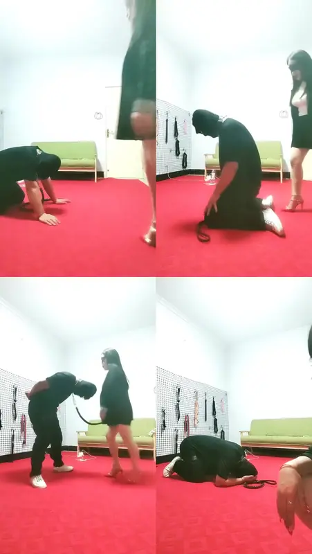 沐颜-挑战铆钉鞋踢裆