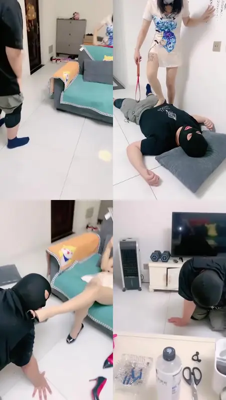 蜜糖蜜S-骑马sp高跟运动鞋全体重踩踏