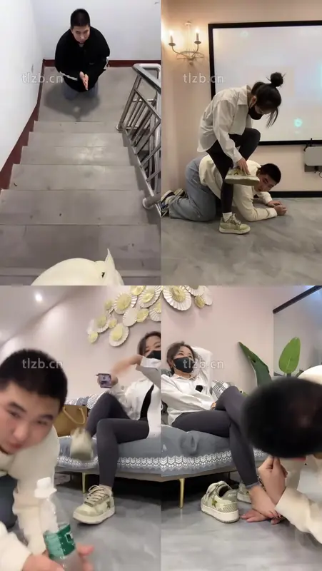 辣姐-楼梯间公开处刑遛狗