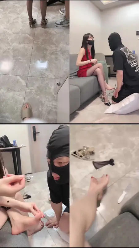 万一-吃脚泥情侣接吻吞si娃46分钟情侣主铆钉高跟虐乳脚插嘴吃脚皮踩踏