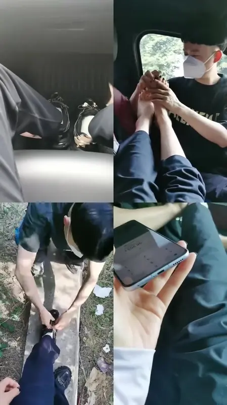 皮皮S-车内调-黑丝白袜气味辱