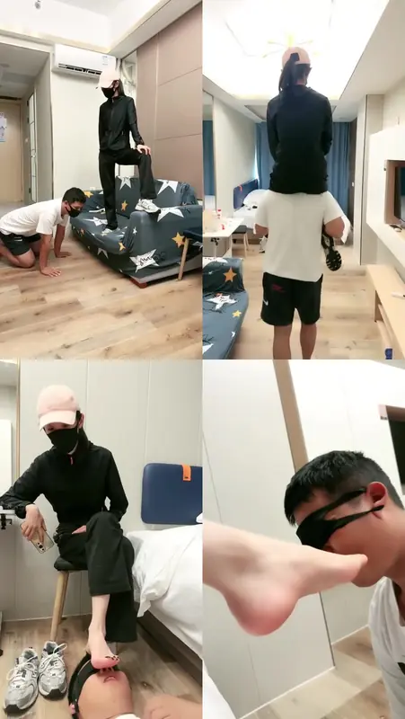 美娜格格-高贵与卑微36分钟拽头发揪耳朵运动鞋白袜踩踏骑脖脚插嘴高贵与卑贱的极度反差，狗都不配当！