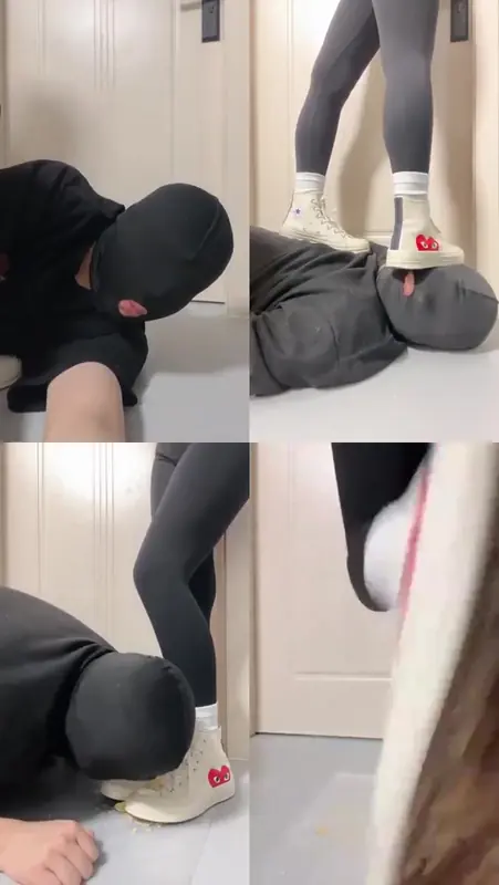 萧萧大人-匡威喂食踩踏_高帮鞋踩踏喂食