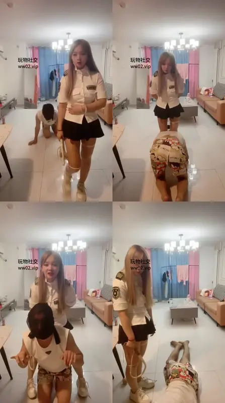 兔兔S-遛狗辱骂踢打耳光踩_小白鞋碾压踩踏重度鞭打