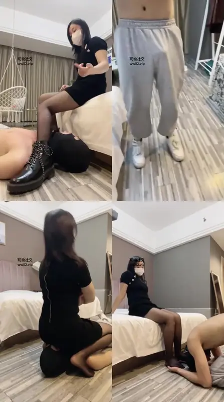 物业素人-短靴黑丝踩虐腿绞窒息坐脸