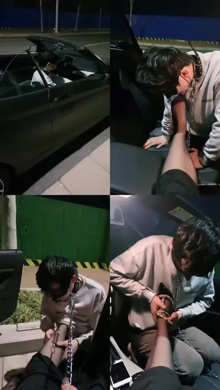 夏娜S-公开处刑_马路遛狗清理脏鞋底人格羞辱