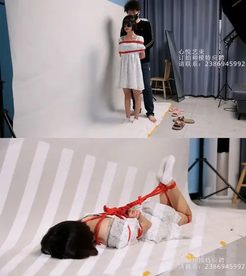 心悦艺束-文文 红绳驷马捆绑 盘问