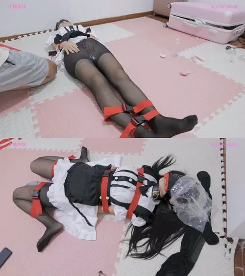 小萌同学-双马尾黑丝女仆的蟹腿缚