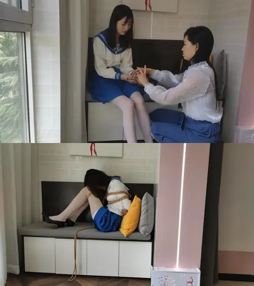 夜未央-一主二奴 （上集）新奴培训 K9牵引 钢枷 日式紧缚 鼻钩口球 开腿缚 鞭打等等