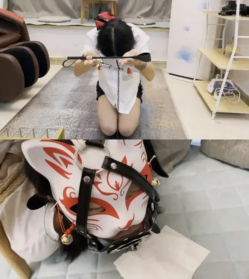 杰仔-定拍罗菱菱抽签游戏 最后没有完成任务，受到了驷马禁锢＋口具堵嘴