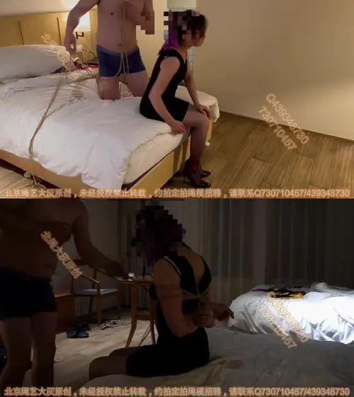 北京绳艺-重庆小姐姐的黑礼服短裙丝袜高跟捆绑（第一集）