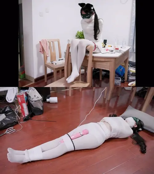 日记少女-绷带木乃伊01 第一次尝试一半绷带捆绑 放置 强高电击小奶瓶