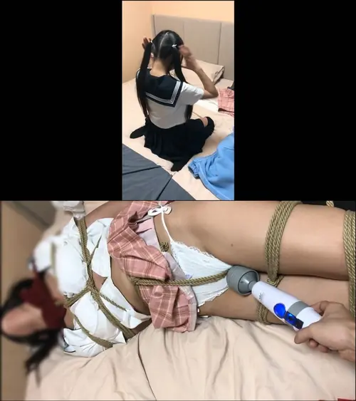 窒物者-小萝莉超羞涩第一次玩双插入式三点震动遥控小玩具，硬核驷马（超紧缚）