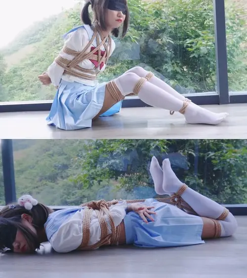 冷少与贝娘-清幽山水居露台捆绑放置小姐姐