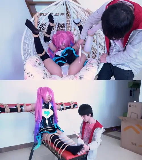 cosplay-安琪拉心灵骇客TK（第二集） 单腿吊，老虎凳，四脚朝天