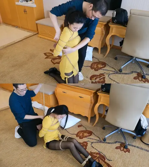 随心原创-少妇夏炎 黄衫 五花 弯腰 押解走