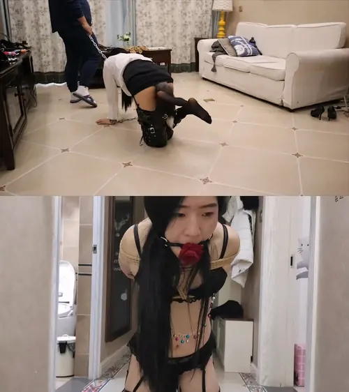 夜未央-妻奴之假日游戏（上集）日常枷锁束缚 K9羞辱 吊缚 真实鞭打 电击 口塞等等