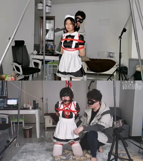 心悦艺束-小女仆M字脚吊缚罚跪