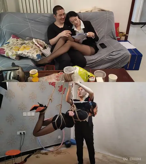 随心原创-雅熙 沙发上舔脚 悬空的黑丝夫人